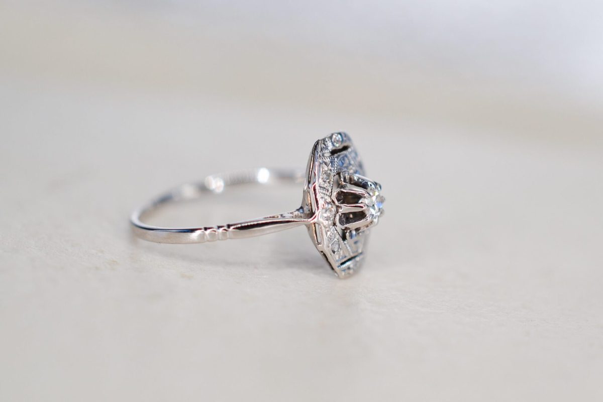 Bague Art Déco Or blanc Diamant