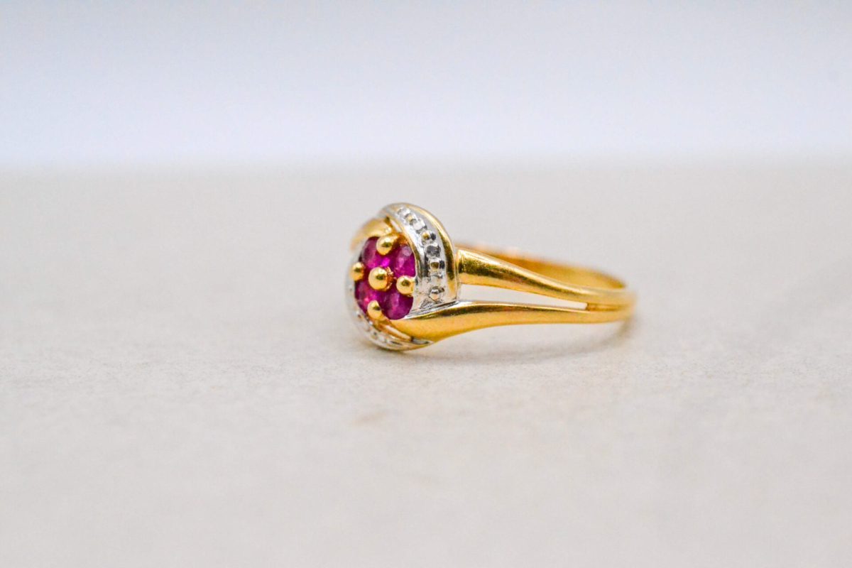 Bague tourbillon volutes Rubis