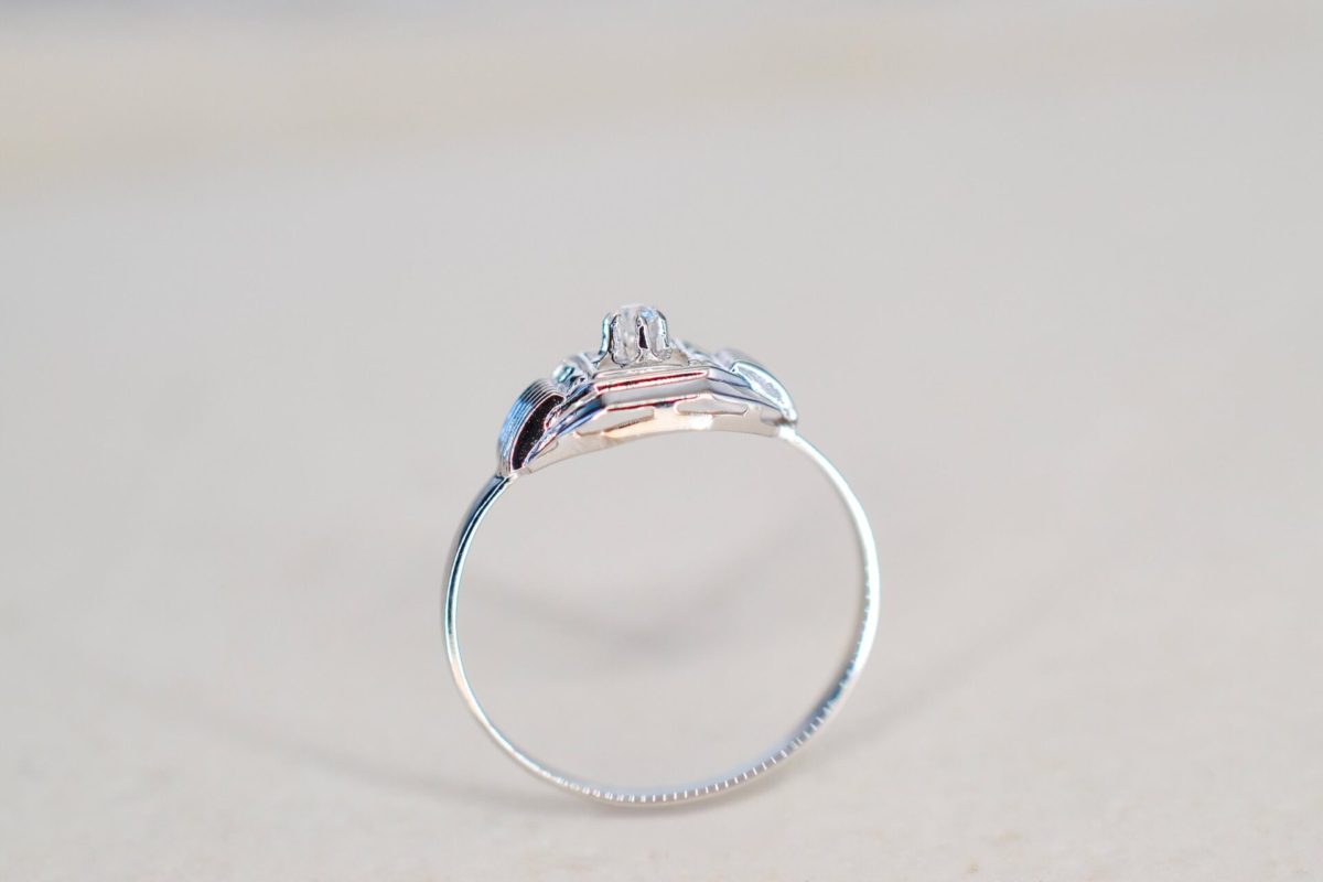 Bague Art Déco Oxyde Or blanc