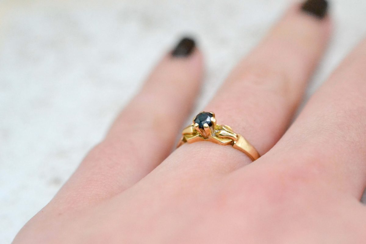 Bague solitaire Saphir Or jaune