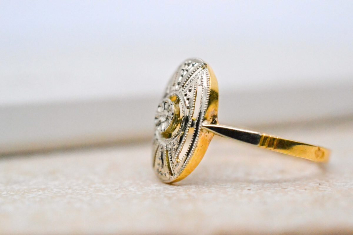 Bague Art Déco ovale Diamant