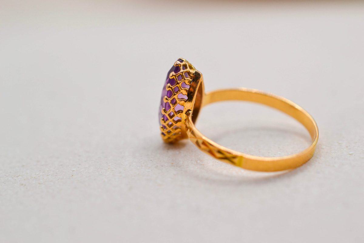 Bague Améthyste taille navette
