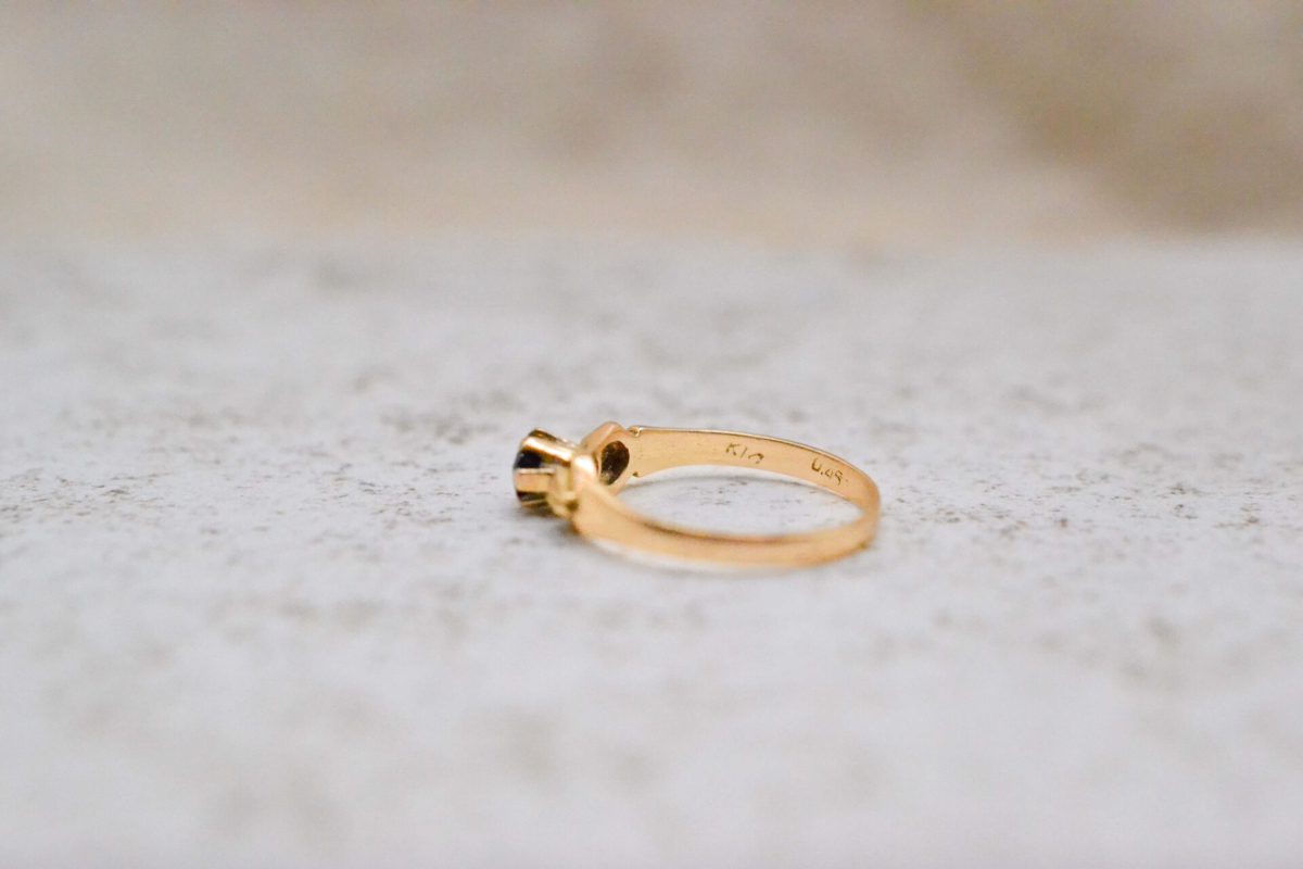 Bague solitaire Saphir Or jaune