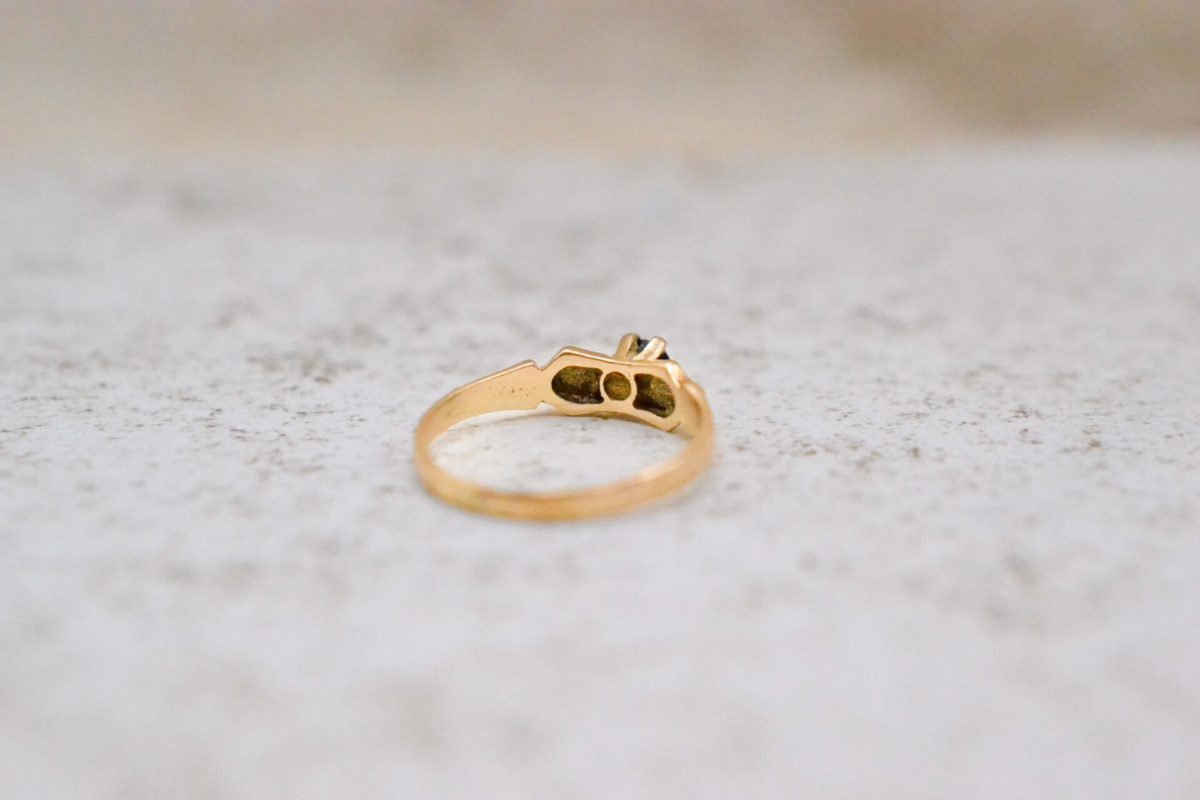 Bague solitaire Saphir Or jaune