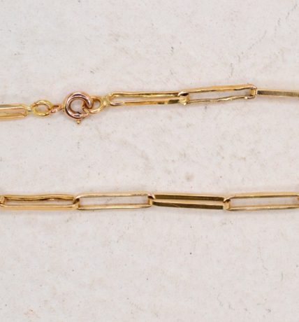 Bracelet en Or jaune a maille trombone - bracelet ancien