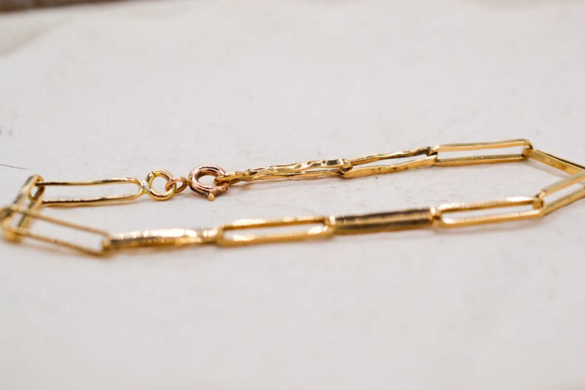 Bracelet en Or jaune a maille trombone - bracelet femme