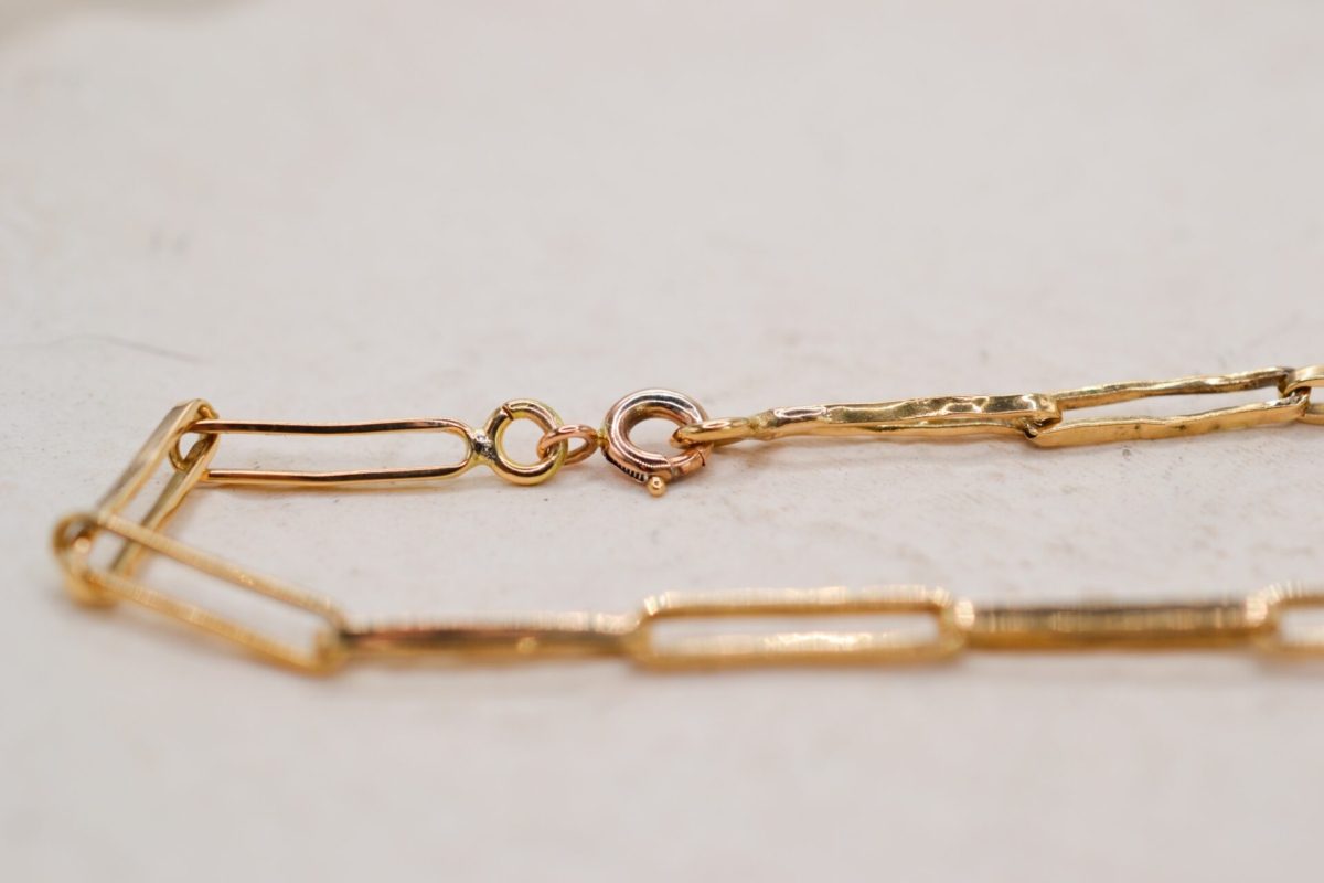 Bracelet en Or jaune a maille trombone - bracelet de seconde main