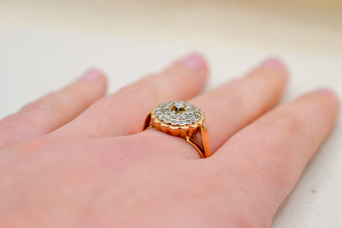 Bague Art Déco 2 Ors et Diamant