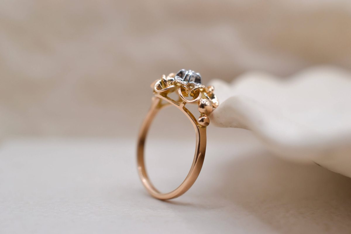 Bague volutes 2 Ors Diamant