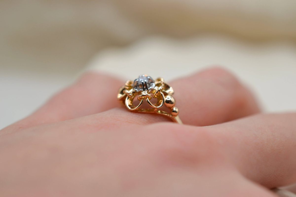 Bague volutes 2 Ors Diamant