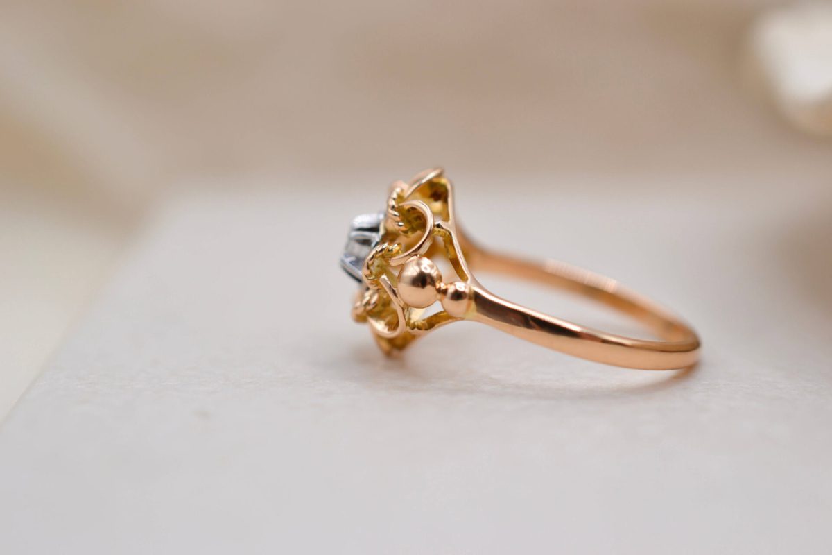 Bague volutes 2 Ors Diamant