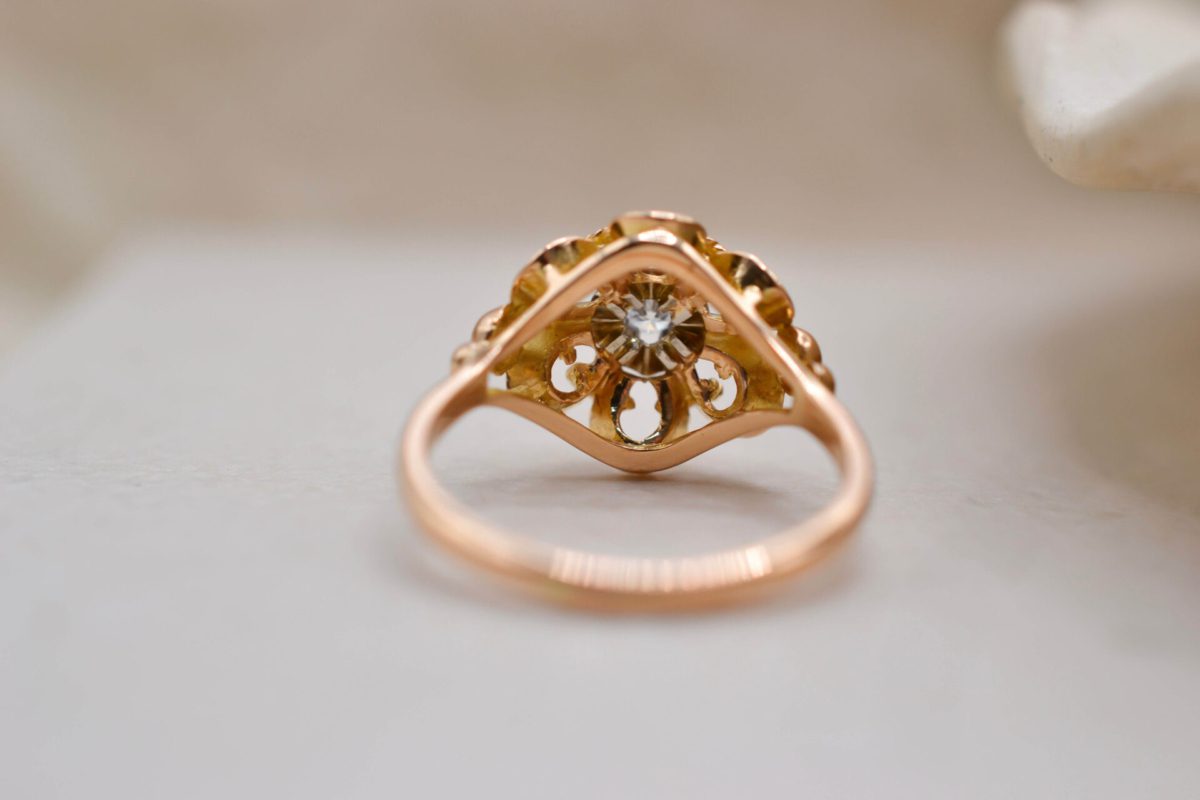 Bague volutes 2 Ors Diamant