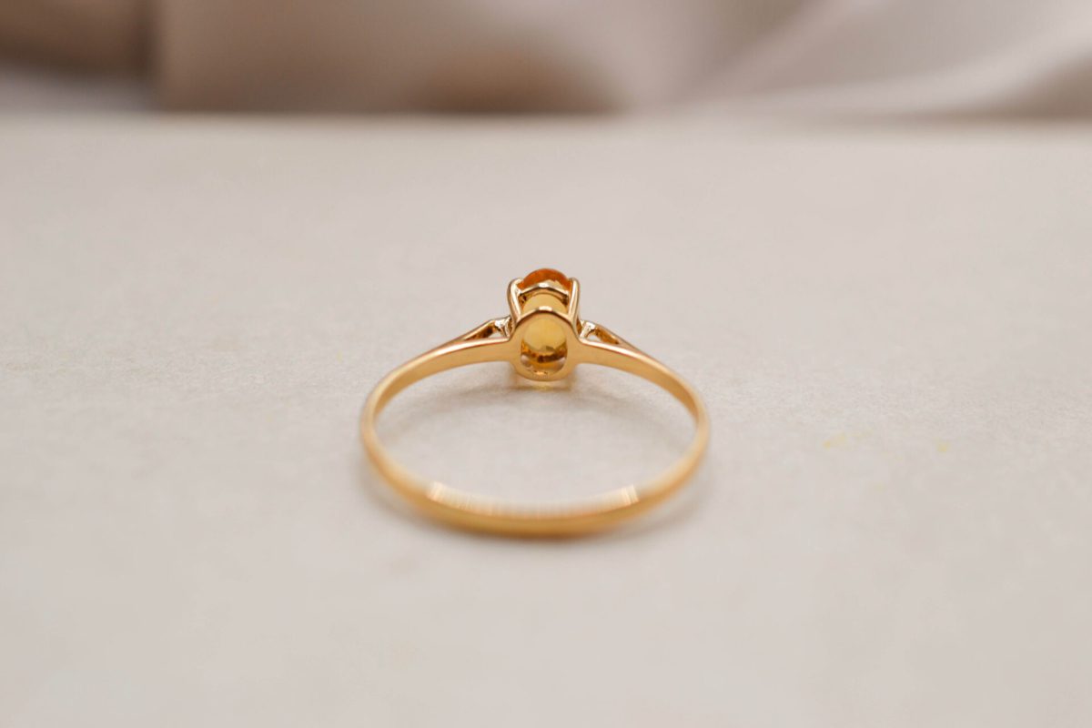 Bague solitaire Citrine