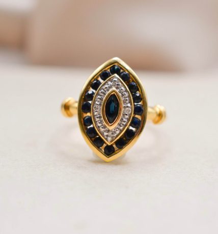 Bague Marquise Saphirs Diamants