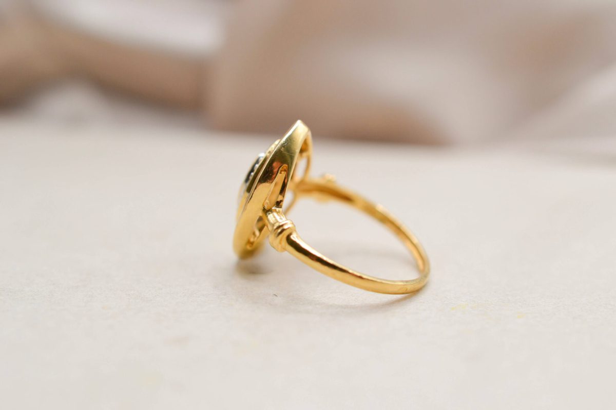 Bague Marquise Saphirs Diamants