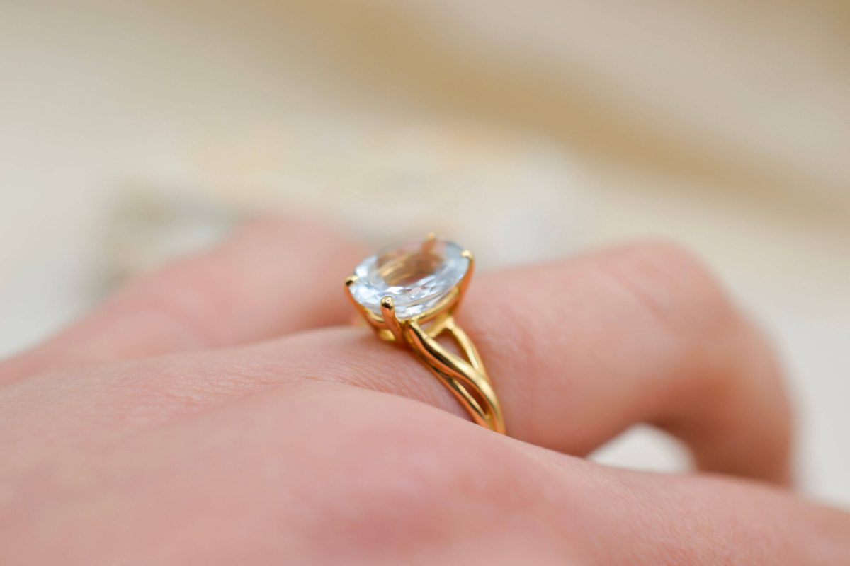 Bague solitaire Aigue-Marine