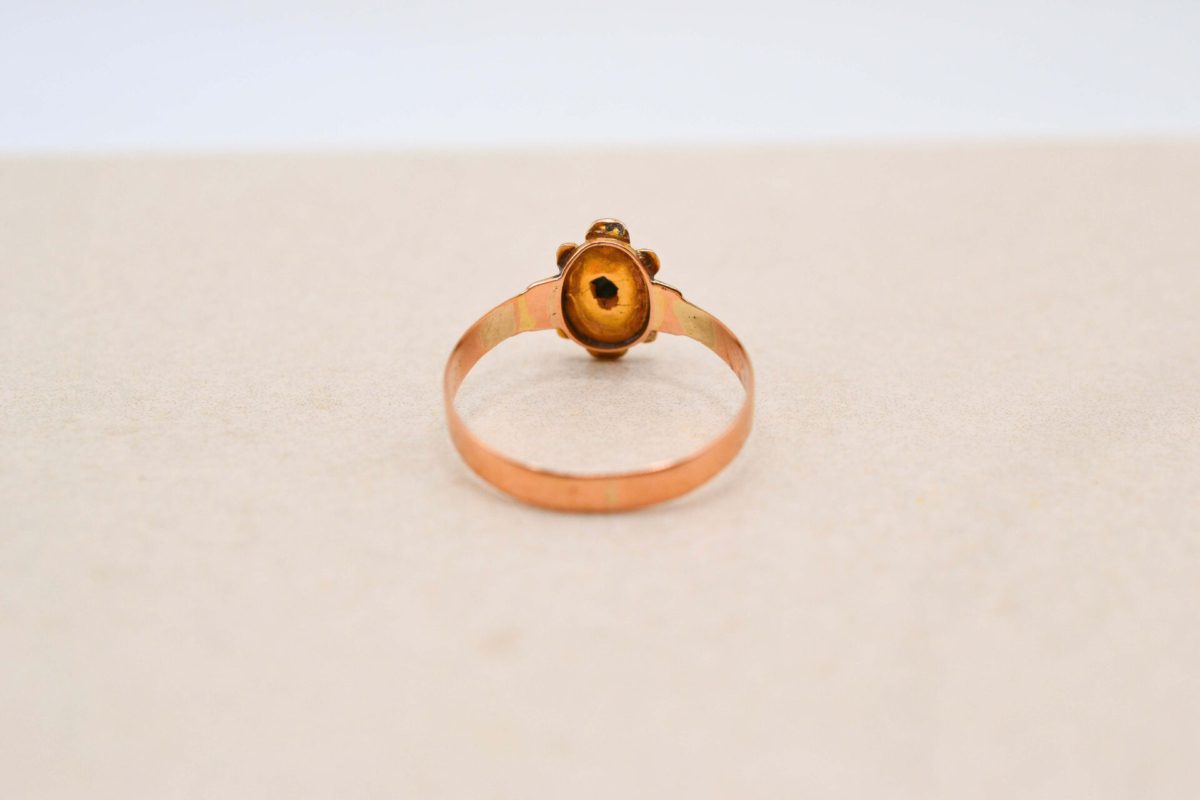 Bague Art Nouveau Pierre verte et Perle