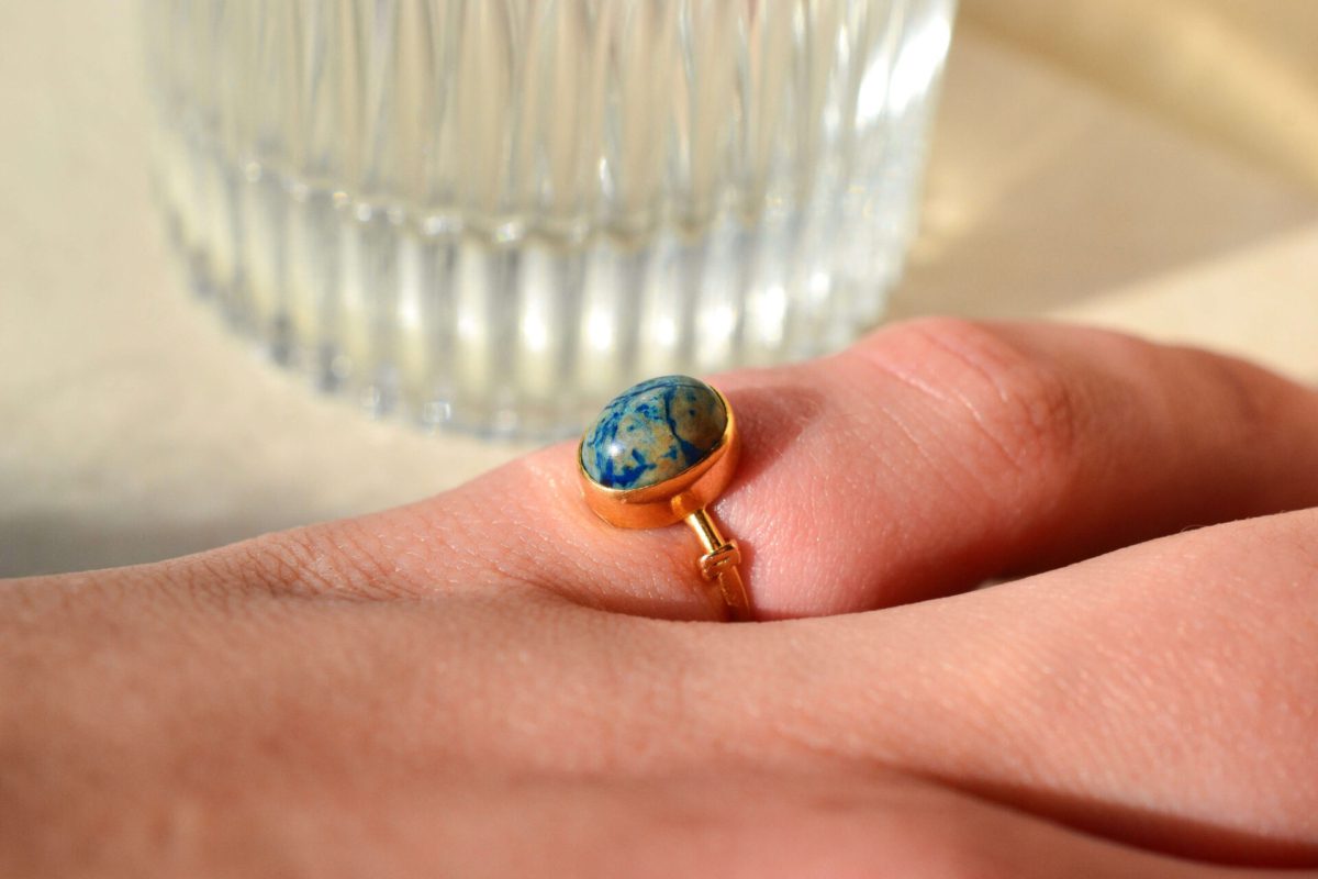 Bague Cabochon Pierre bleue