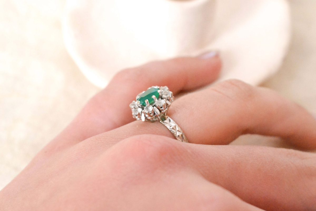 Marguerite Calcédoine Or blanc