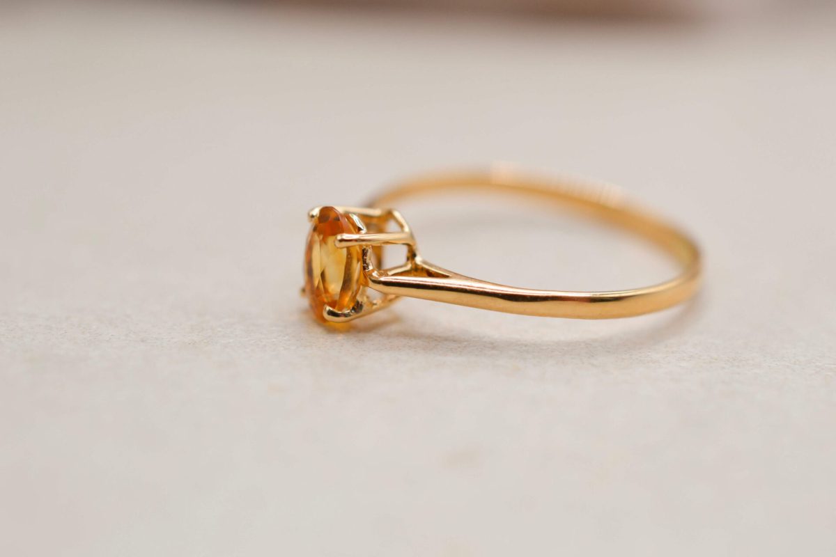 Bague solitaire Citrine
