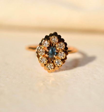 Bague Marguerite plateau Diamants