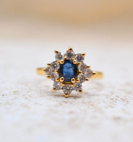 Bague Marguerite Saphir Oxyde