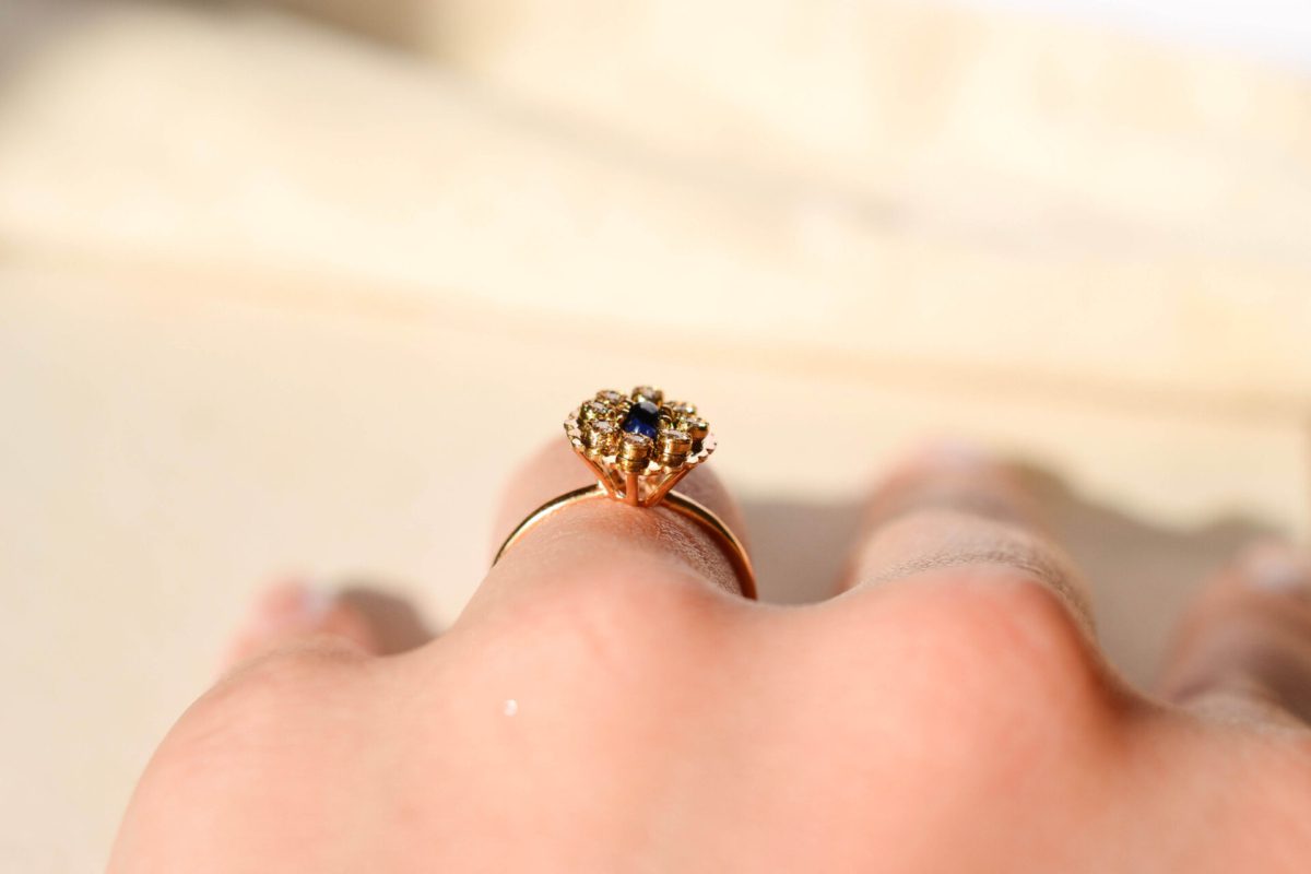 Bague Marguerite plateau Diamants