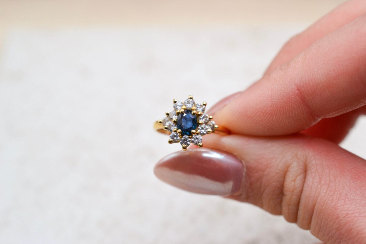 Bague Marguerite Saphir Oxyde