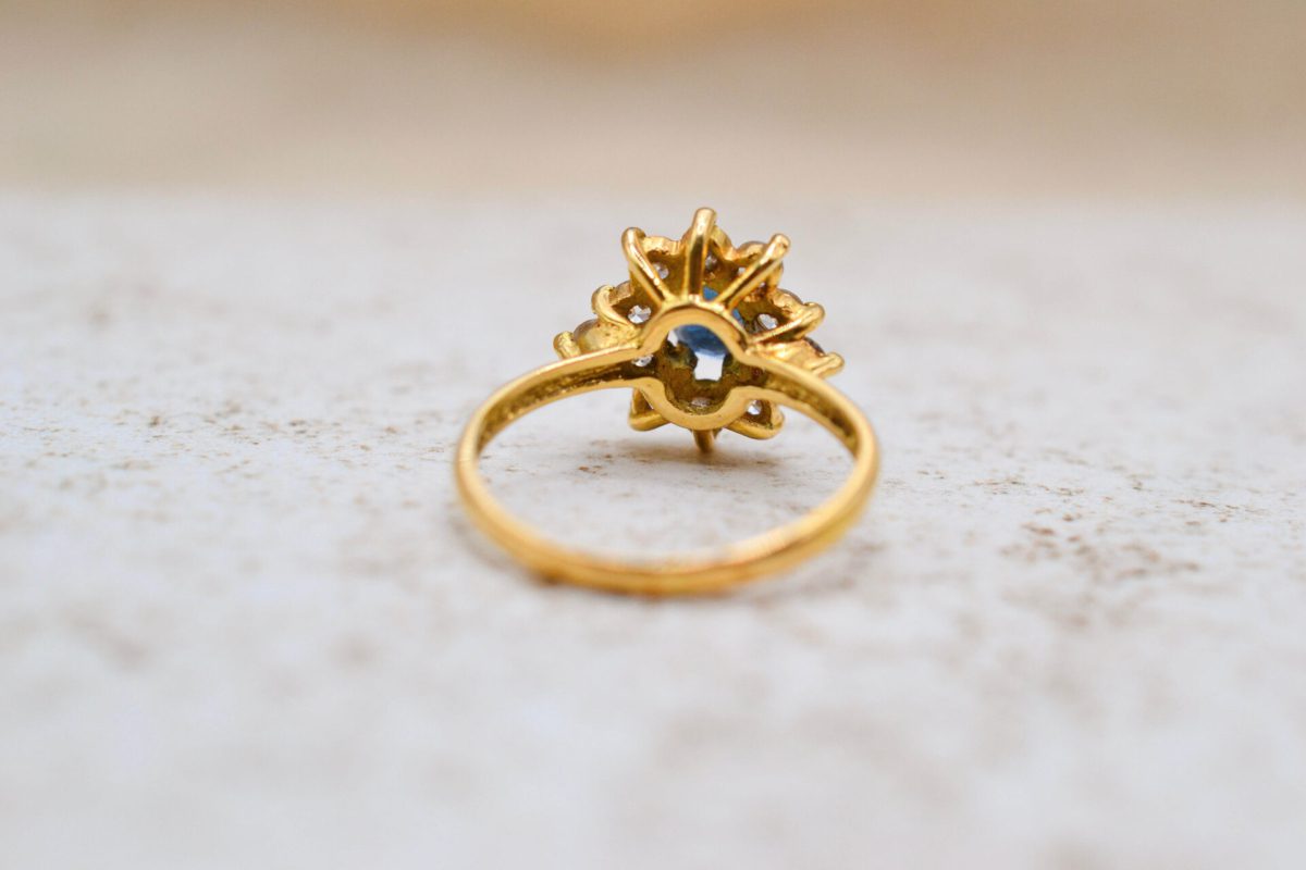 Bague Marguerite Saphir Oxyde