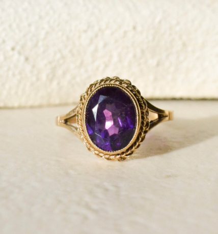 Bague Or jaune Améthyste