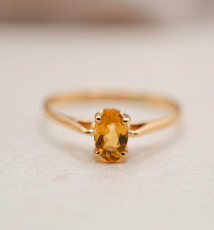 Bague solitaire Citrine