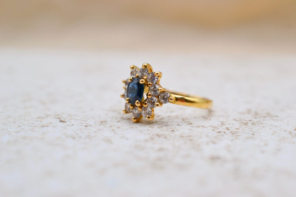 Bague Marguerite Saphir Oxyde