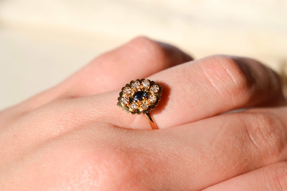 Bague Marguerite plateau Diamants