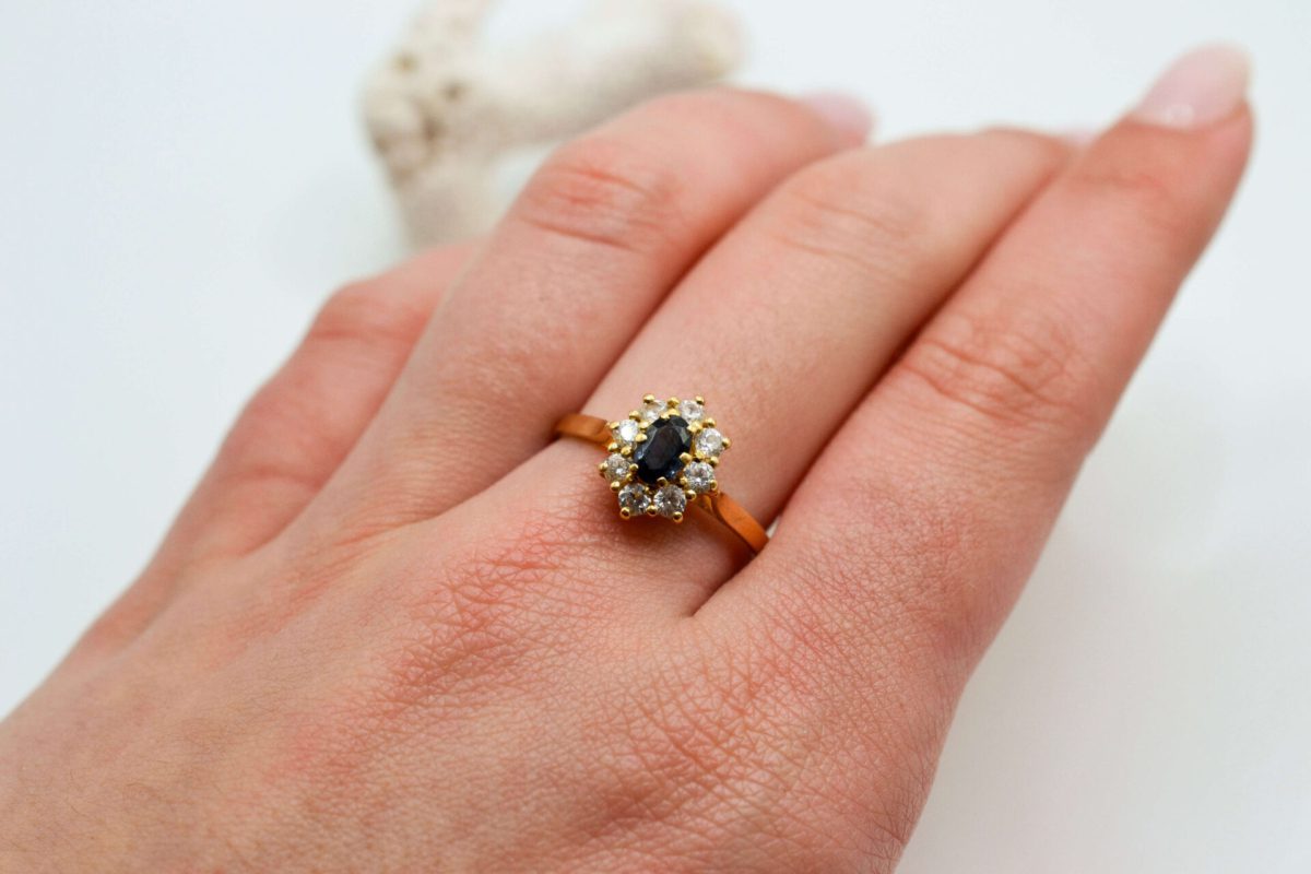 Marguerite Saphir Or jaune