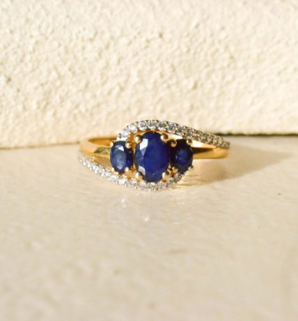 Bague trio de Pierre Saphir