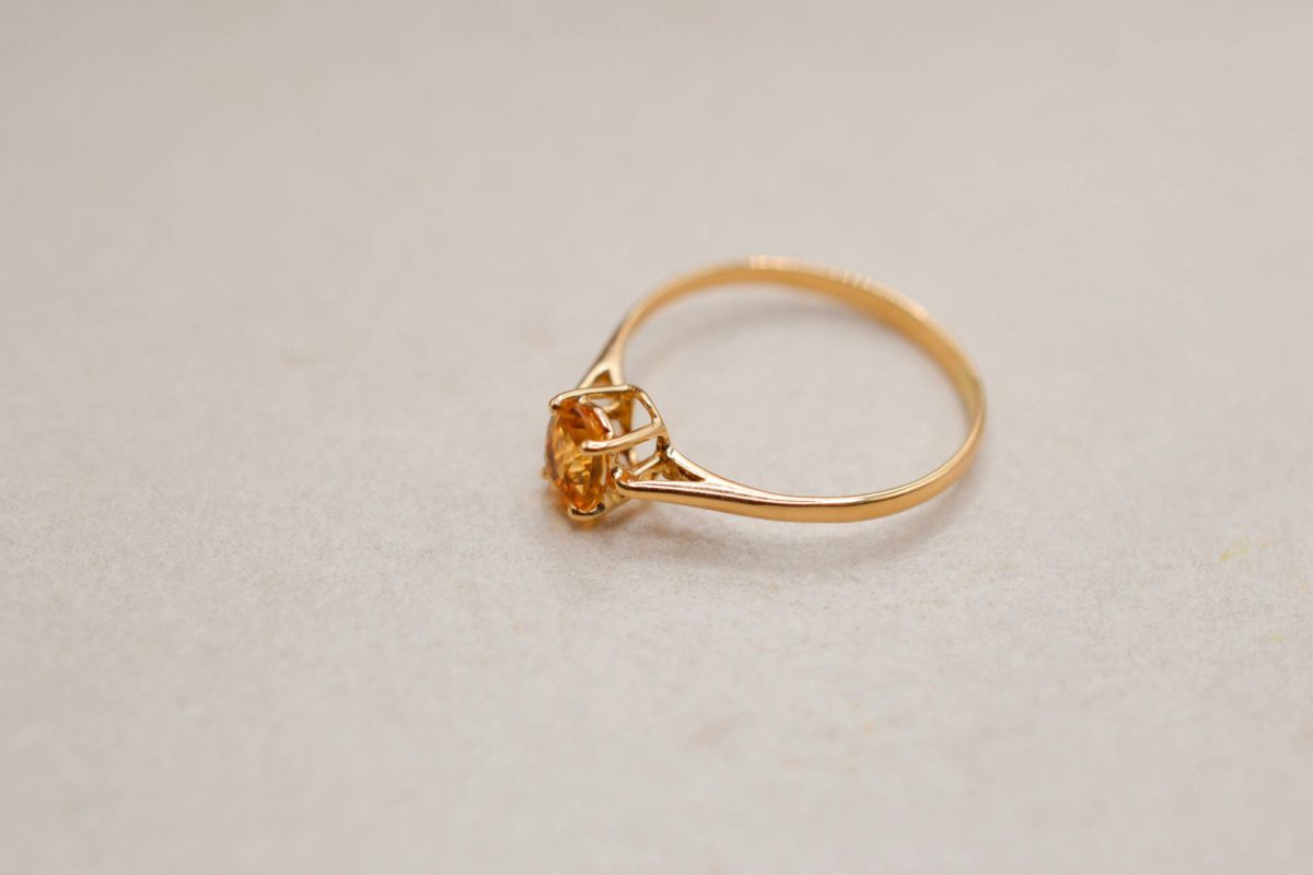 Bague solitaire Citrine