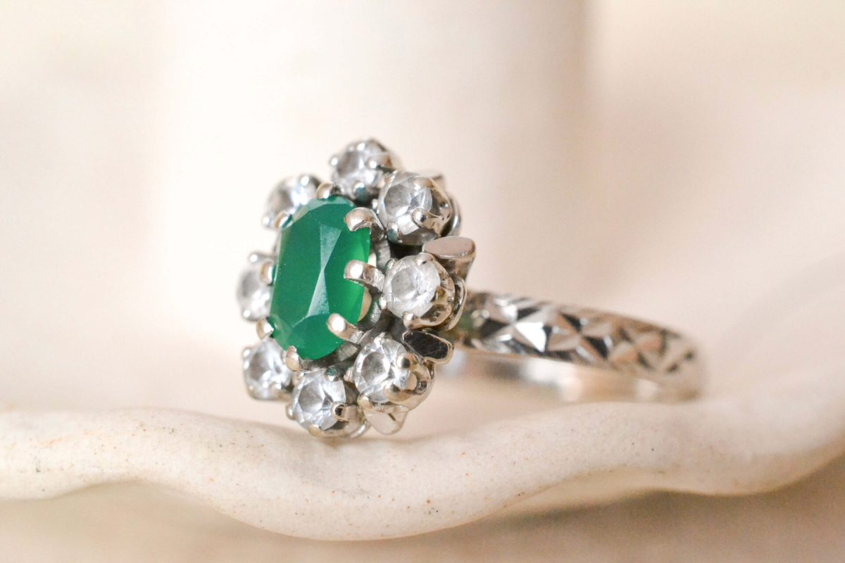 Marguerite Calcédoine Or blanc