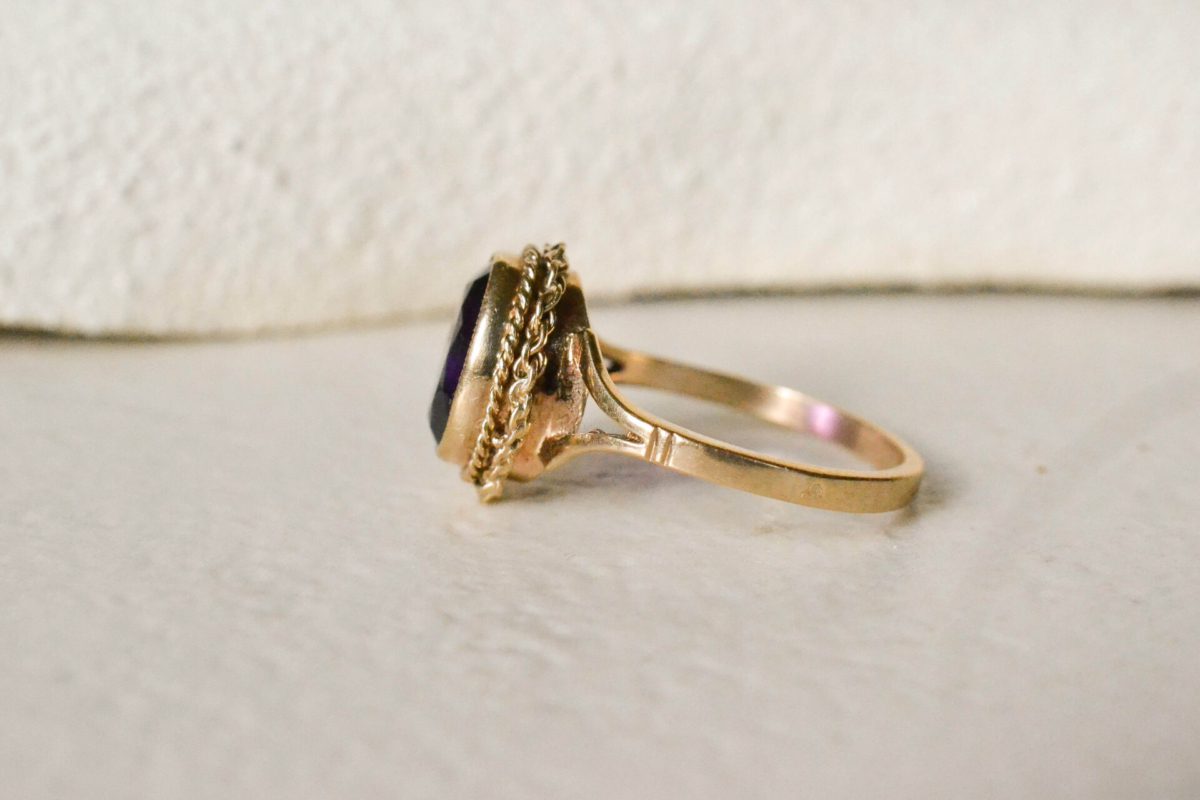 Bague Or jaune Améthyste