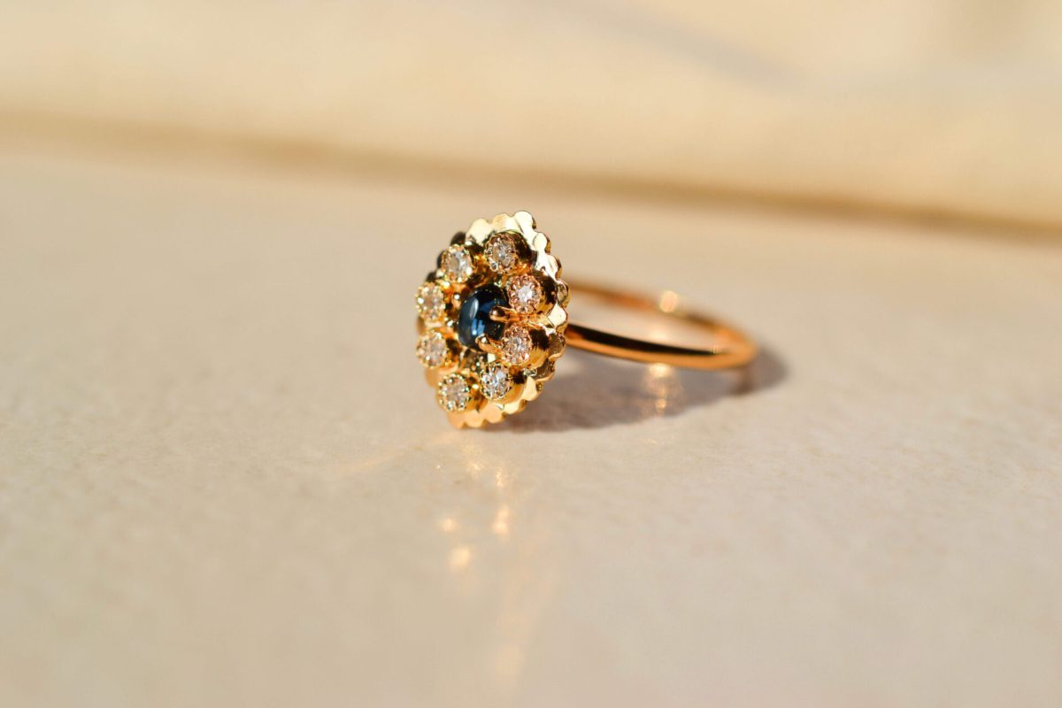 Bague Marguerite plateau Diamants