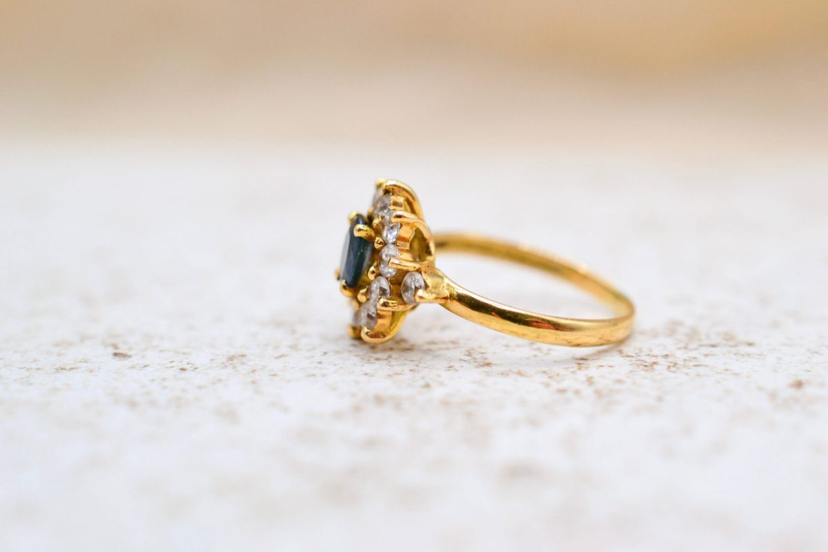 Bague Marguerite Saphir Oxyde