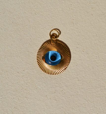 pendentif oeil protecteur en or jaune 18 carats - pendentif ancien