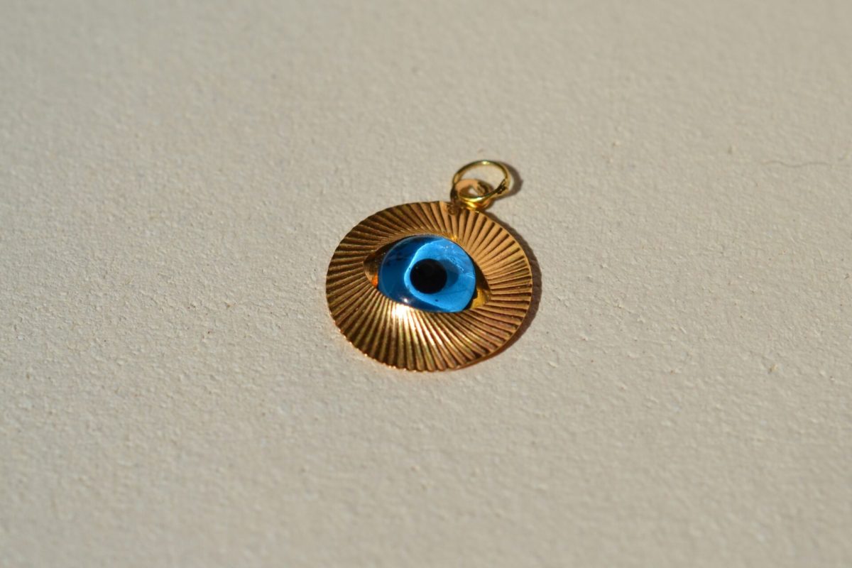 pendentif oeil protecteur en or jaune 18 carats - pendentif vintage