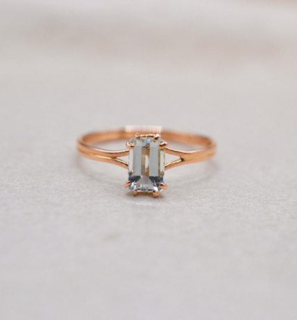 Bague solitaire Aigue-Marine
