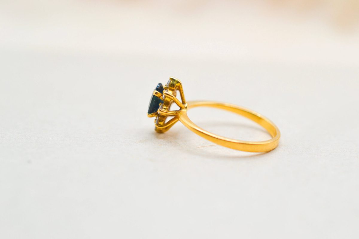 Bague Marguerite Saphir Diamants