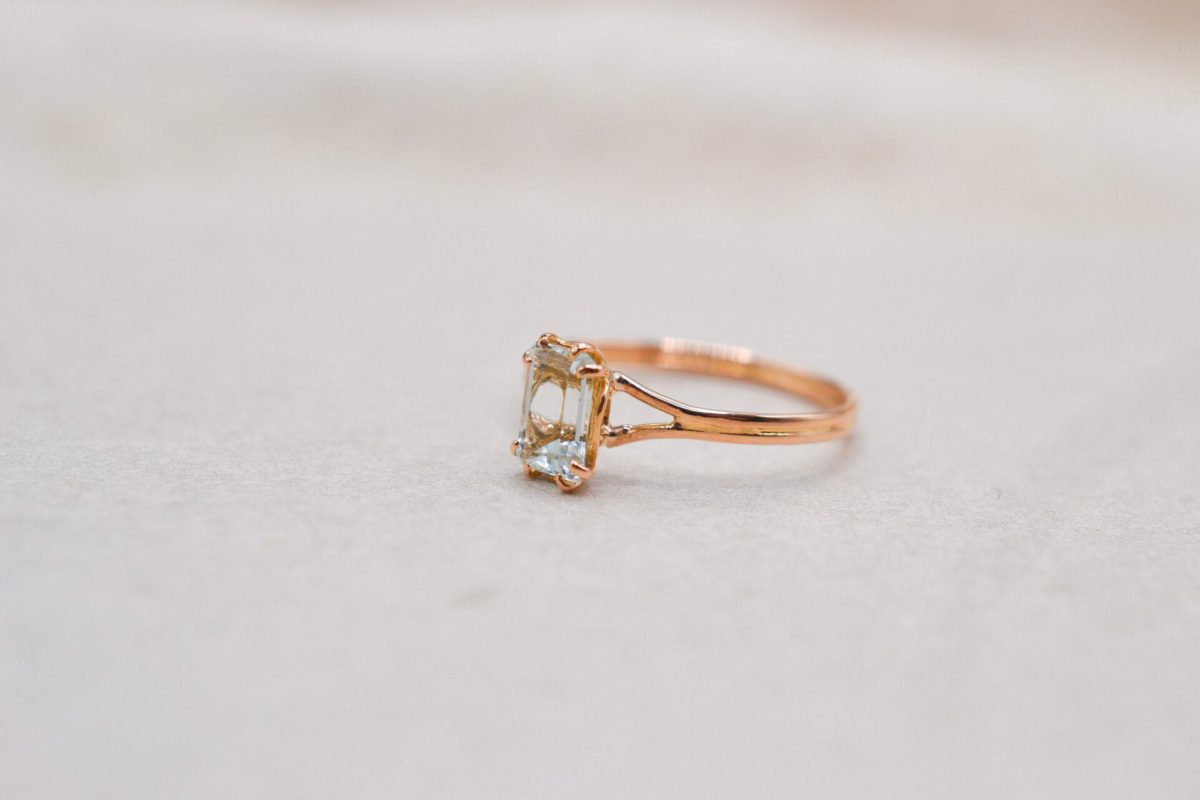 Bague solitaire Aigue-Marine