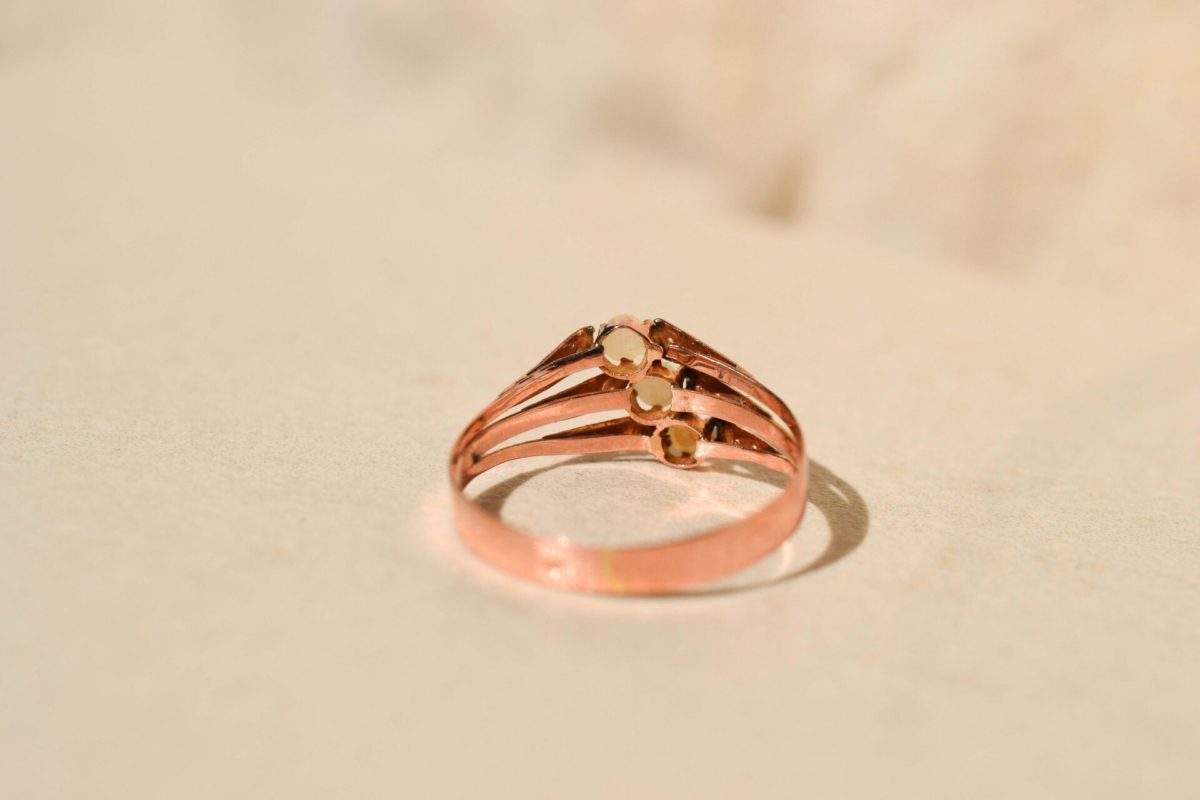 Bague Perles Or rose