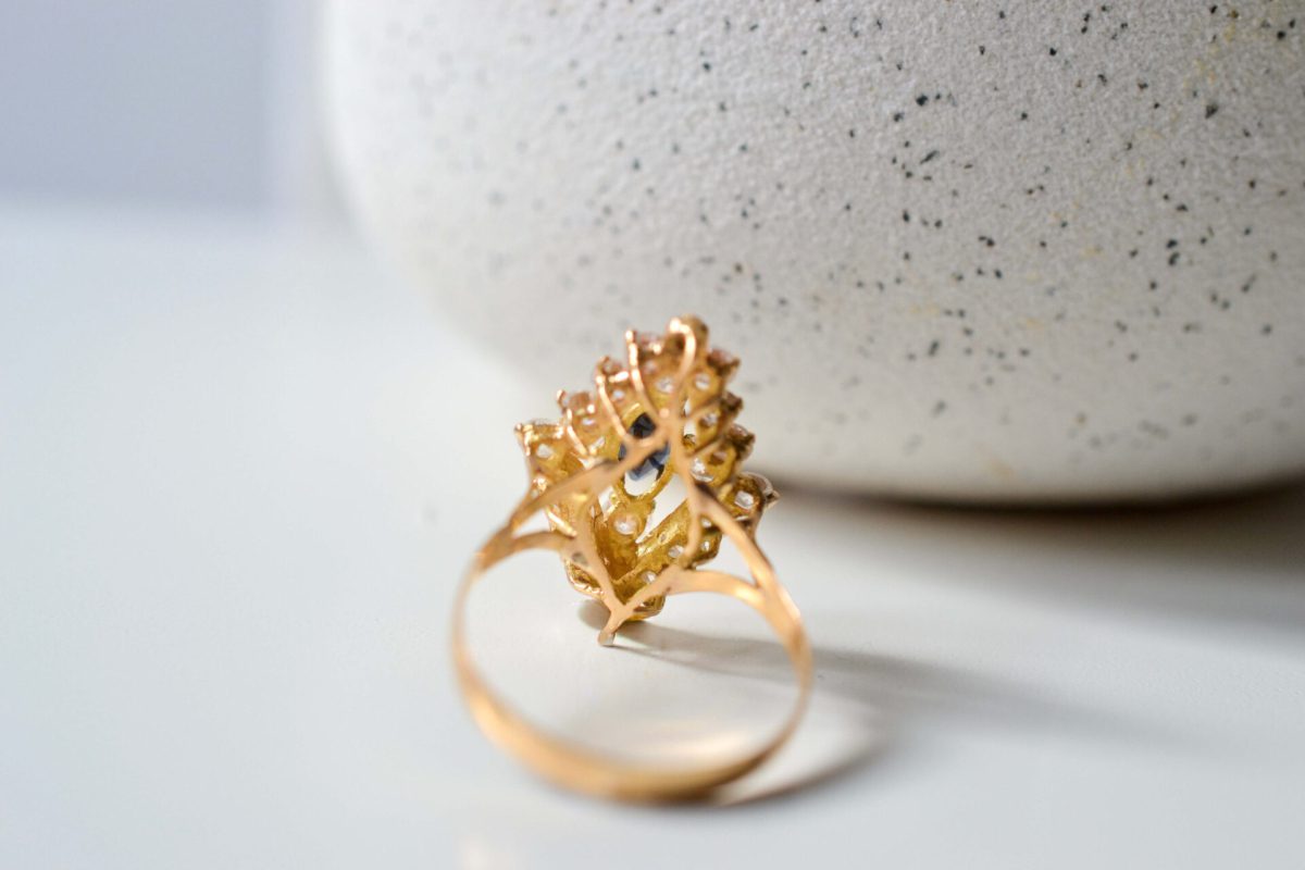 Bague Marquise Saphir Or jaune