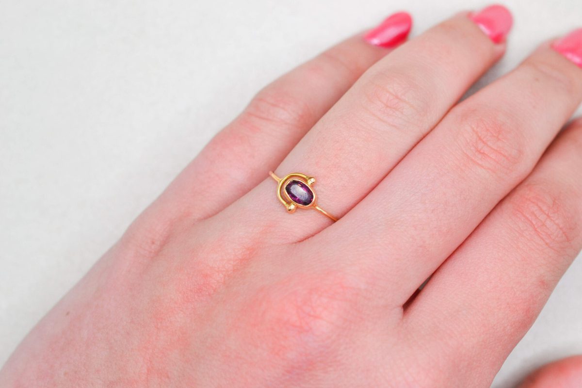 Bague étrier Améthyste