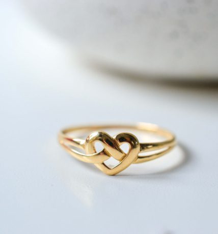 Bague cœur croisée Or jaune