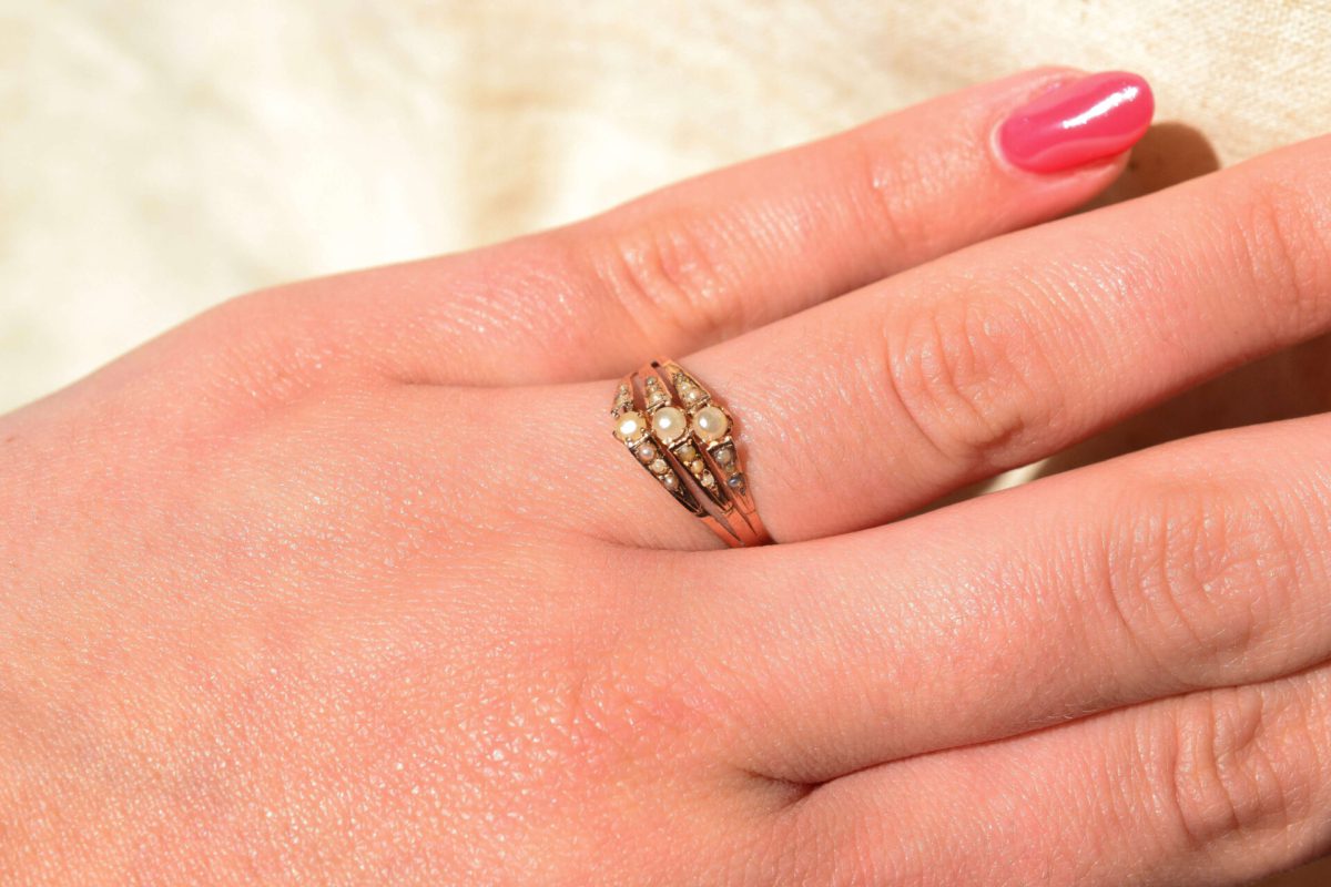 Bague Perles Or rose